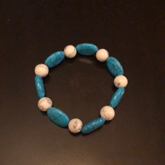 🌸Turquoise and Amazonite Stretch Bracelet - Picture 1 of 3
